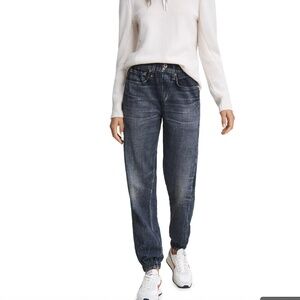 rag & bone Miramar Cotton Denim High Rise Ankle Jogger Pants in Merest XXS
